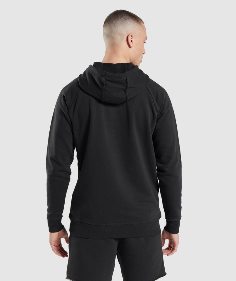 Bluzy Z Kapturem Gymshark Legacy Męskie Czarne | PL 640NYB